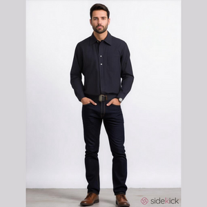 Gap Mens Classic Fit Dress Shirt Navy 100% Cotton